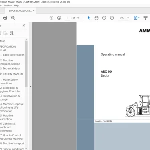 Ammann ARX 90 Tandem Roller Deutz Tier 3 Operating Manual 4122001 PDF