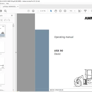 Ammann ARX 90 Tandem Roller Deutz Tier 3 Operating Manual PDF