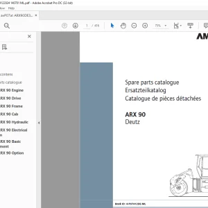Ammann ARX 90 Tandem Roller Deutz Tier 3 Parts Manual 4122020 PDF