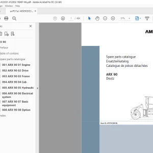 Ammann ARX 90 Tandem Roller Deutz Tier 3 Parts Manual 4122031 PDF