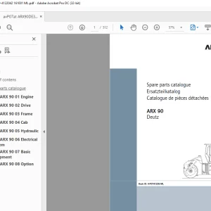 Ammann ARX 90 Tandem Roller Deutz Tier 3 Parts Manual 4122039 PDF