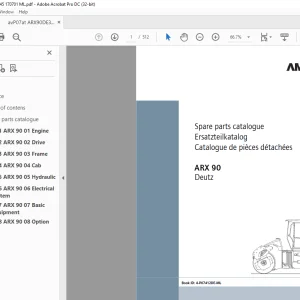 Ammann ARX 90 Tandem Roller Deutz Tier 3 Parts Manual 4122045 PDF