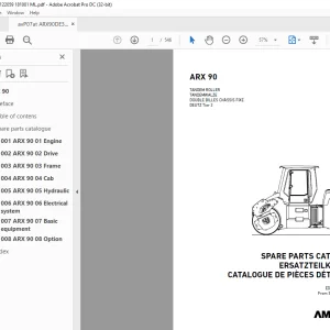 Ammann ARX 90 Tandem Roller Deutz Tier 3 Parts Manual 4122059 PDF