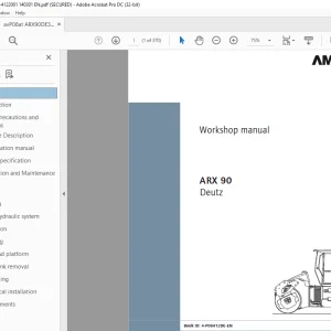Ammann ARX 90 Tandem Roller Deutz Tier 3 Workshop Manual 4122001 PDF