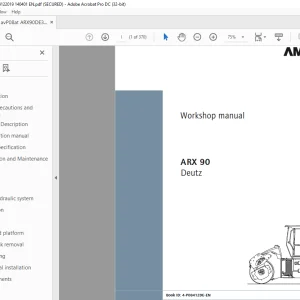 Ammann ARX 90 Tandem Roller Deutz Tier 3 Workshop Manual 4122002 PDF