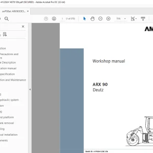 Ammann ARX 90 Tandem Roller Deutz Tier 3 Workshop Manual 4122020 PDF