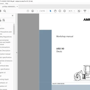 Ammann ARX 90 Tandem Roller Deutz Tier 3 Workshop Manual 4122027 PDF
