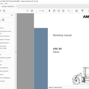 Ammann ARX 90 Tandem Roller Deutz Tier 3 Workshop Manual 4122039 PDF