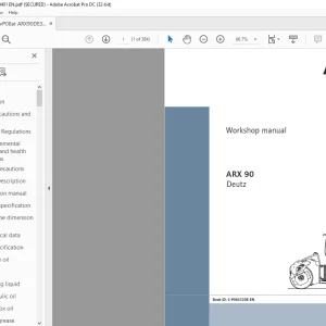 Ammann ARX 90 Tandem Roller Deutz Tier 3 Workshop Manual 4122043 PDF
