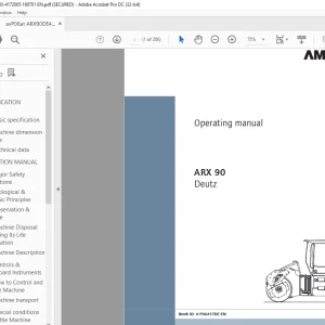 Ammann ARX 90 Tandem Roller Deutz Tier 4 final Operating Manual PDF