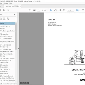Ammann ARX 90 Tandem Roller Operating Manual 3008232 PDF