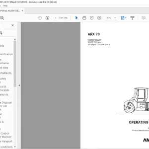 Ammann ARX 90 Tandem Roller Operating Manual 3026691 PDF