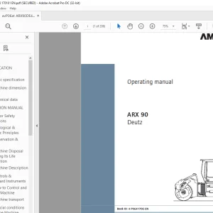 Ammann ARX 90 Tandem Roller Operating Manual 4172006 PDF