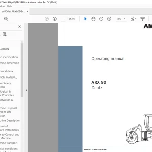 Ammann ARX 90 Tandem Roller Operating Manual 4172009 PDF