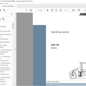 Ammann ARX 90 Tandem Roller Operating Manual 4172011 PDF