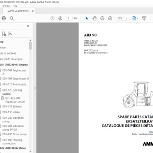 Ammann ARX 90 Tandem Roller Parts Catalogue Manual 3008232 PDF