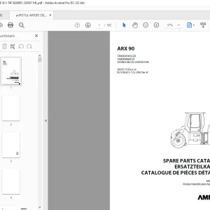 Ammann ARX 90 Tandem Roller Parts Catalogue Manual 3026691 PDF