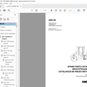 Ammann ARX 90 Tandem Roller Parts Catalogue Manual 3026692 PDF