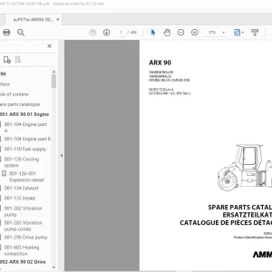 Ammann ARX 90 Tandem Roller Parts Catalogue Manual 3027368 PDF