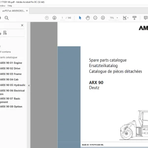 Ammann ARX 90 Tandem Roller Parts Catalogue Manual 4122046 PDF