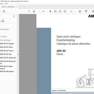 Ammann ARX 90 Tandem Roller Parts Catalogue Manual 4122057 PDF