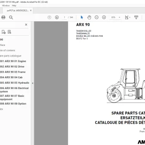 Ammann ARX 90 Tandem Roller Parts Catalogue Manual 4122061 PDF