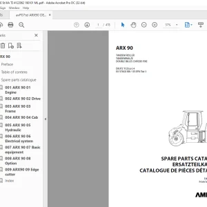 Ammann ARX 90 Tandem Roller Parts Catalogue Manual 4122062 PDF