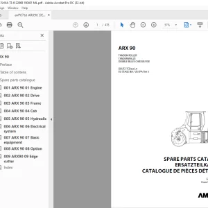 Ammann ARX 90 Tandem Roller Parts Catalogue Manual 4122068 PDF