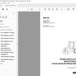 Ammann ARX 90 Tandem Roller Parts Manual 3001287 PDF