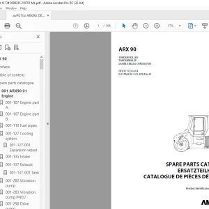 Ammann ARX 90 Tandem Roller Parts Manual 3008235 PDF
