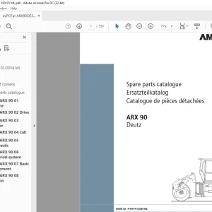 Ammann ARX 90 Tandem Roller Parts Manual 4122048 PDF