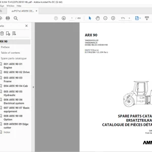 Ammann ARX 90 Tandem Roller Parts Manual 4122076 PDF
