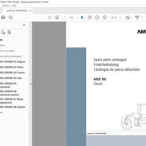 Ammann ARX 90 Tandem Roller Parts Manual 4172009 PDF