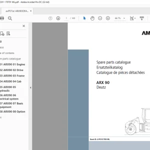 Ammann ARX 90 Tandem Roller Parts Manual 4172011 PDF