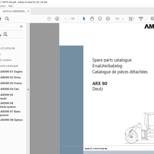 Ammann ARX 90 Tandem Roller Parts Manual 4172013 PDF