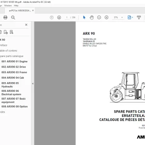 Ammann ARX 90 Tandem Roller Parts Manual 4172015 PDF