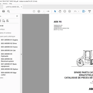 Ammann ARX 90 Tandem Roller Parts Manual 4172017 PDF