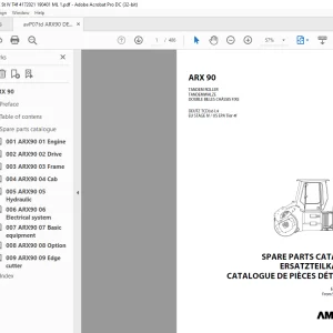 Ammann ARX 90 Tandem Roller Parts Manual 4172021 PDF
