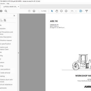 Ammann ARX 90 Tandem Roller Workshop Manual 3008235 PDF