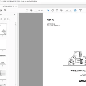 Ammann ARX 90 Tandem Roller Workshop Manual 4122062 PDF