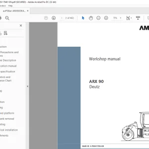 Ammann ARX 90 Tandem Roller Workshop Manual 4172009 PDF