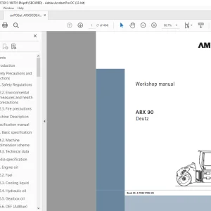 Ammann ARX 90 Tandem Roller Workshop Manual 4172013 PDF