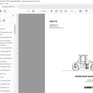 Ammann ARX 90 Tandem Roller Workshop Manual 4172017 PDF