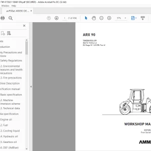 Ammann ARX 90 Tandem Roller Workshop Manual 4172021 PDF