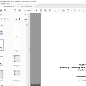 Ammann ARX 90 tandemový válec Dílenská prírucka 4122025 PDF