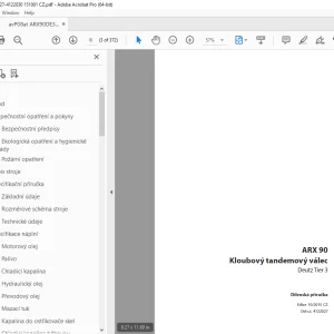 Ammann ARX 90 tandemový válec Dílenská prírucka 4122027 PDF