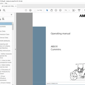 Ammann ARX 91 Tandem Roller Operating Manual 0001-0015 PDF