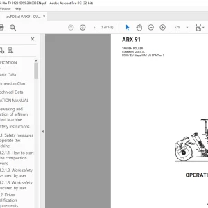 Ammann ARX 91 Tandem Roller Operating Manual 0120 PDF