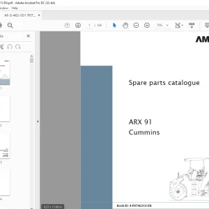 Ammann ARX 91 Tandem Roller Parts Manual 0001-0011 PDF