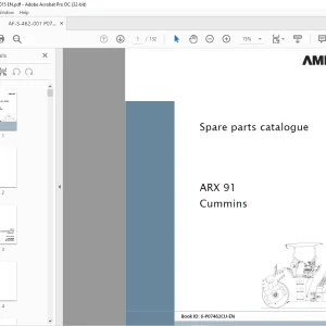 Ammann ARX 91 Tandem Roller Parts Manual 0012-0015 PDF
